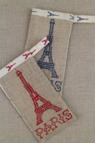 Sajou Kreuzstich Kits Paris Motiv Eiffelturm in Rot und Blau