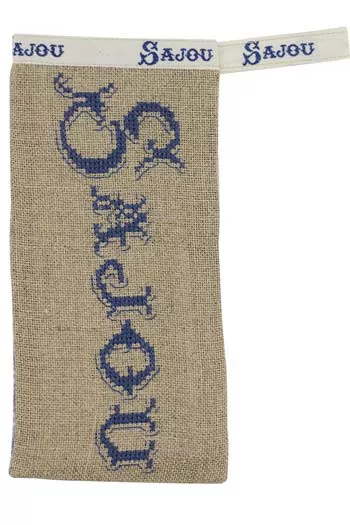 Sajou cross stitch embroidery kit - blue Sajou logo case Sajou cross stitch embroidery kit - blue Sajou logo case