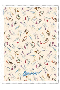 Base de torchon imprimé Sajou servant à coudre un grand sac pour les courses ciseaux de broderie