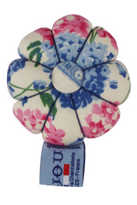 Dessous du pique-épingles citrouille Sajou Hortensias roses et bleus