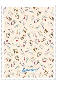Base de torchon imprimé Sajou servant à coudre un petit sac à main ciseaux de broderie Sajou