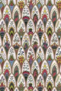 Tissu Sajou indienne coton à motif d'écailles ou imbriqué chinois