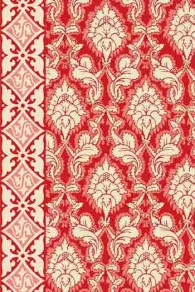 Toile cirée Sajou motif Damas rouge style Renaissance
