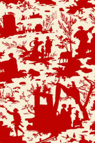 Toile cirée en toile de Jouy écrue motif rouge Sajou motif Offrande à l'Amour