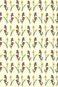 Sajou coated cotton with floral irises and narcissi motif