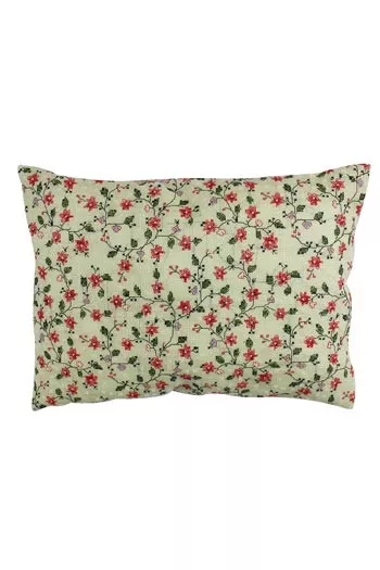 Kit de point de croix Sajou coussin tissu fleuri indienne Coromandel vert pâle brodé Kit de point de croix Sajou coussin tissu fleuri indienne Coromandel vert pâle brodé