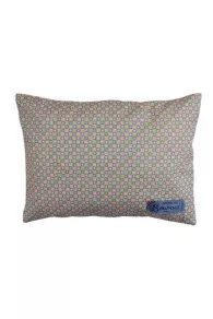 Dos du kit de point de croix Sajou coussin tissu fleuri indienne Coromandel vert pâle brodé