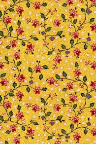 Tissu Sajou coton tissu indienne fleurie Coromandel jaune