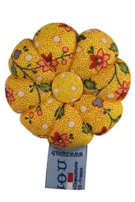 Dessous du pique-épingles citrouille Sajou indienne Coromandel jaune