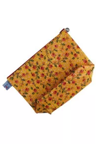 Dos de la grande trousse Sajou en toile cirée motif indienne Coromandel jaune