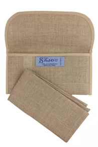Porte-serviette et serviette Sajou en lin naturel à broder du motif de votre choix