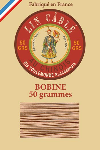 Fil Au Chinois waxed cable linen thread size 532 250m spool - Colour 108 - Camel Fil Au Chinois waxed cable linen thread size 532 250m spool - Colour 108 - Camel