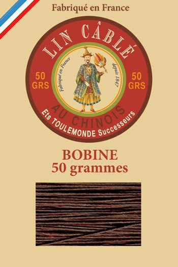 Fil Au Chinois waxed cable linen thread size 532 250m spool - Colour 480 - Chocolate Fil Au Chinois waxed cable linen thread size 532 250m spool - Colour 480 - Chocolate