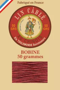 Fil de lin câblé glacé Fil Au Chinois n°632 Bobine 285 m - coloris 520 - Bordeaux