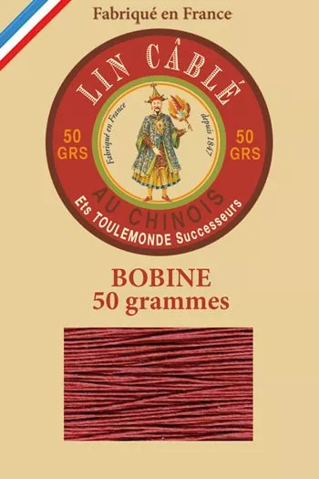 Fil de lin câblé glacé Fil Au Chinois n°832 Bobine 375 m - coloris 520 - Bordeaux Fil de lin câblé glacé Fil Au Chinois n°832 Bobine 375 m - coloris 520 - Bordeaux