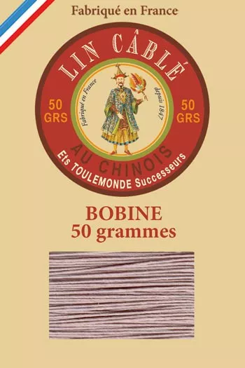 Fil de lin câblé glacé Fil Au Chinois n°832 Bobine 375 m - coloris 600 - Jacinthe