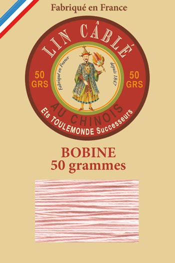 Fil Au Chinois waxed cable linen thread size 832 375 m spool - Colour 753 - Baby Pink Fil Au Chinois waxed cable linen thread size 832 375 m spool - Colour 753 - Baby Pink