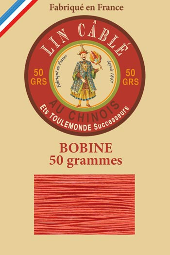 Fil Au Chinois waxed cable linen thread size 832 375 m spool - Colour 994 - Poppy Fil Au Chinois waxed cable linen thread size 832 375 m spool - Colour 994 - Poppy