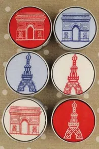 Other Sajou round box models embroidered on the theme of Paris