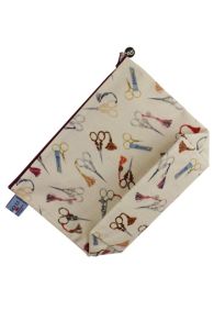 Back of the large pouch in coated cotton with Sajou scissors motif from the Private Collection