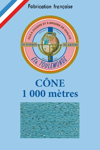 Tonkin glossy embroidery thread Sajou Water - professional presentation on a 1,000-metre cone Tonkin glossy embroidery thread Sajou Water - professional presentation on a 1,000-metre cone
