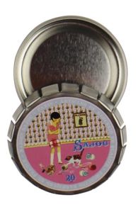 Boîte de rangement clic-clac Sajou taille moyenne Jeune fille et son chat ouverte