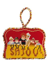 Front of the Sajou needlepoint motif Children's Theatre – Stuffed petit point ornament kits