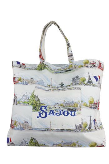 Sajou Nähset große Einkaufs- oder Strandtasche Paris und Eiffelturm Sajou Nähset große Einkaufs- oder Strandtasche Paris und Eiffelturm