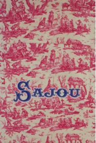 Détail de la poche avant du grand cabas à coudre Sajou Toile de Jouy rose