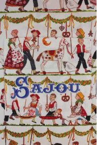 Détail de la poche avant du grand cabas à coudre Sajou Farandole Alsacienne