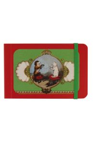 Devant du carnet Sajou miniature fermeture à élastique Chien et chat pelotant