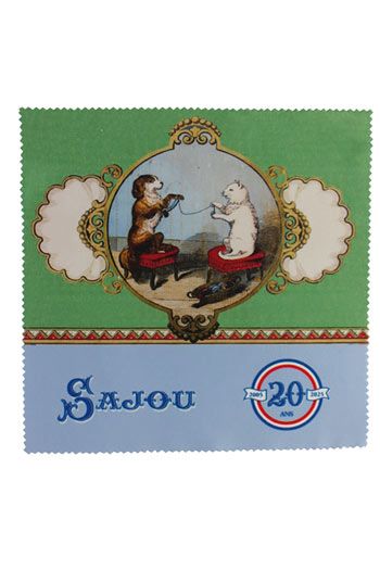 Essuie-lunettes microfibre Sajou motif Chat et Chien pelotant - face imprimée Essuie-lunettes microfibre Sajou motif Chat et Chien pelotant - face imprimée