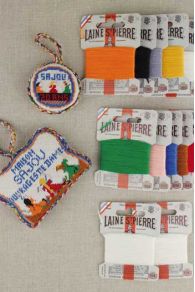 Laine Saint-Pierre set for stitching the two Girls embroidering puffies