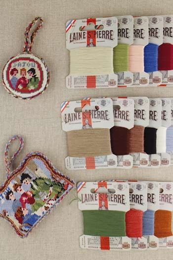 Laine Saint-Pierre Garn-Set für das Sticken der zwei Puffies Vintage Nähsalon Laine Saint-Pierre Garn-Set für das Sticken der zwei Puffies Vintage Nähsalon