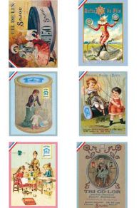 Cette carte postale Sajou Balançoire fait aussi partie d'une série de six motifs Personnages présentés dans une jolie pochette