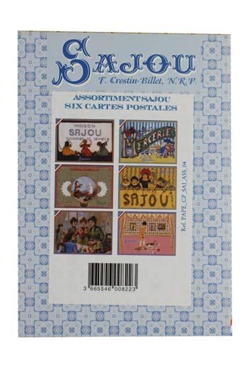 Presentation of iconic motif Sajou postcards – haberdashery theme – in folder Presentation of iconic motif Sajou postcards – haberdashery theme – in folder