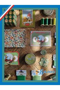 Carte postale de collection mercerie l'univers de Sajou dans les tons verts