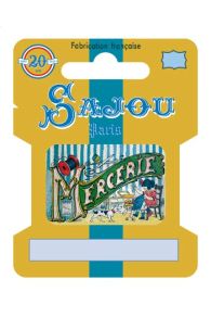 Sajou ribbon and thread card - Little Girl repairing her Doll