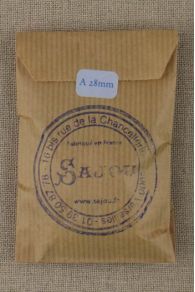 Presented in a small kraft pouch - Sajou metal buttons to cover - silver colour - 28mm diametre