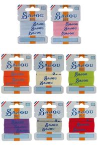The collection of Sajou logo ribbons in eight colours