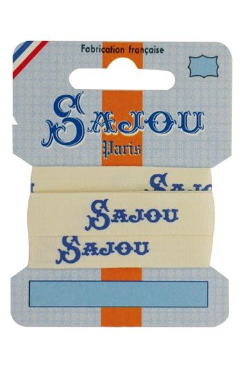 100% cotton mauve ribbon dark blue Sajou logos