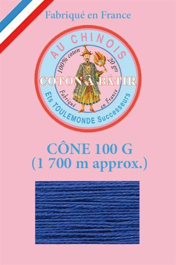 Fil à bâtir Fil Au Chinois en cône de 1 700 mètres - coloris 367 - marine Fil à bâtir Fil Au Chinois en cône de 1 700 mètres - coloris 367 - marine