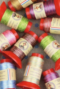 1000m Cone Glossy Variegated thread n°196 - Yellow/Brown