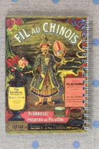 Back cover of the Fil Au Chinois spiral notebook – 1910 calendar – blue pages