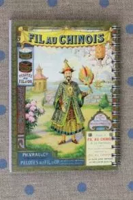Back cover of the Fil Au Chinois spiral notebook – 1914 calendar – mauve pages