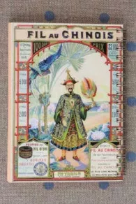 Back cover of the Fil Au Chinois spiral notebook – 1915 calendar – orange pages