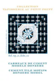 Sajou tapestry chart for petit point cushion with black and white geometric patterns