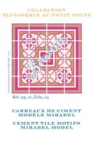 Sajou tapestry chart for petit point cushion with pink geometric patterns