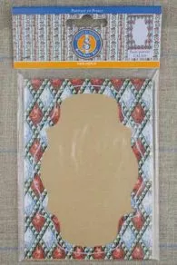 Présentation du kit passe-partout Sajou à motif géométrique pour encadrer de petites broderies, modèle Calais