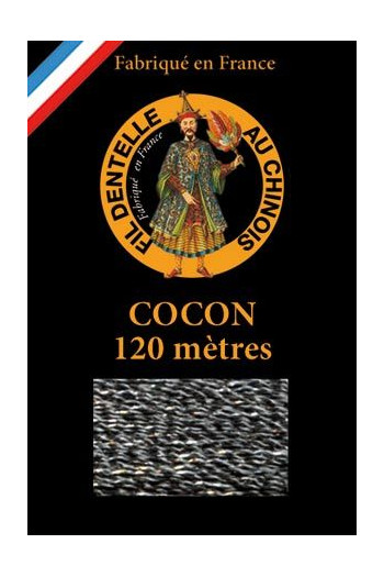 Coloured bobbin lace thread Fil Au Chinois Cocon Caudry in glossy black on the Sajou website Coloured bobbin lace thread Fil Au Chinois Cocon Caudry in glossy black on the Sajou website